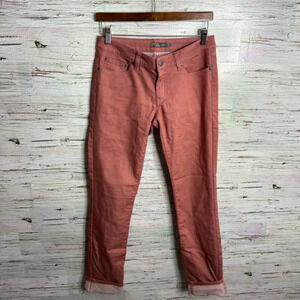 Prana kayla jeans pants mid rise salmon color outdoor wear skinny stretch size 4